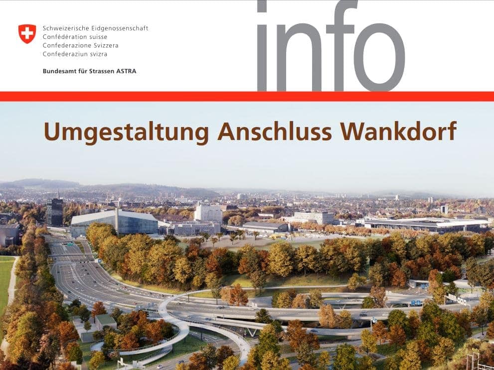 Informationsbroschüre zur Umgestaltung Anschluss Wankdorf. Quelle: www.stadttangentebern.ch