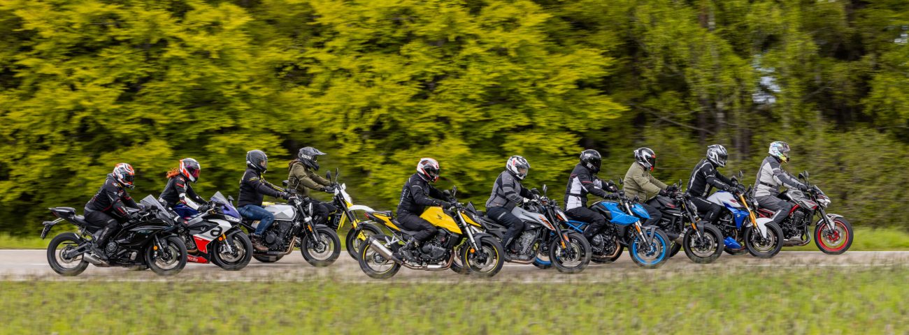 Zehn A2-Motorräder im Vergleichstest.